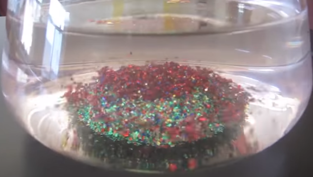 Rotational Motion: Glitter in rotating jar