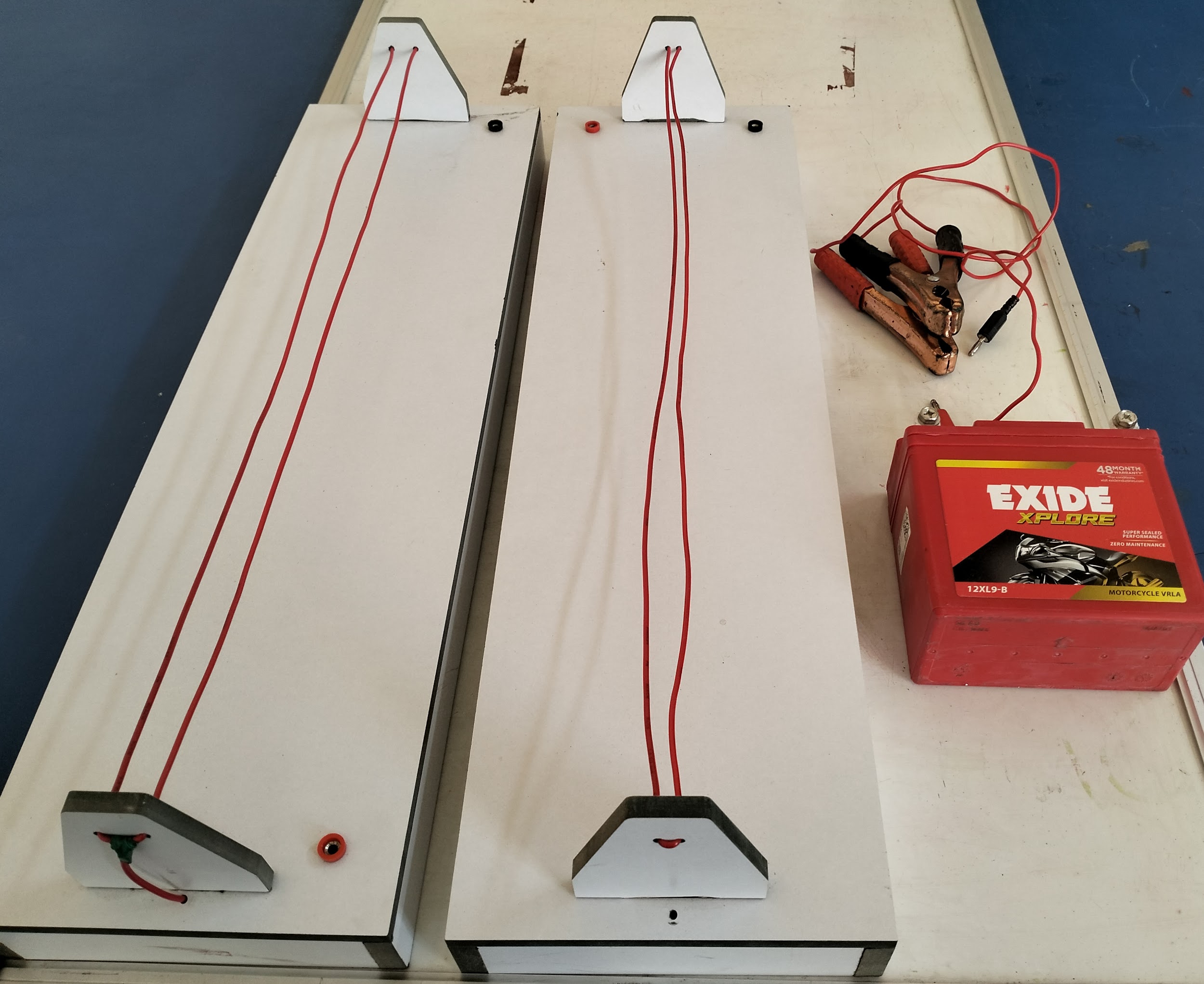 Force between two current carrying wires showing attraction & repulsion of parallel conductors