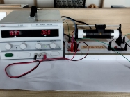 Ohm's law demonstration with Power  supply unit and Ohm's law apparatus