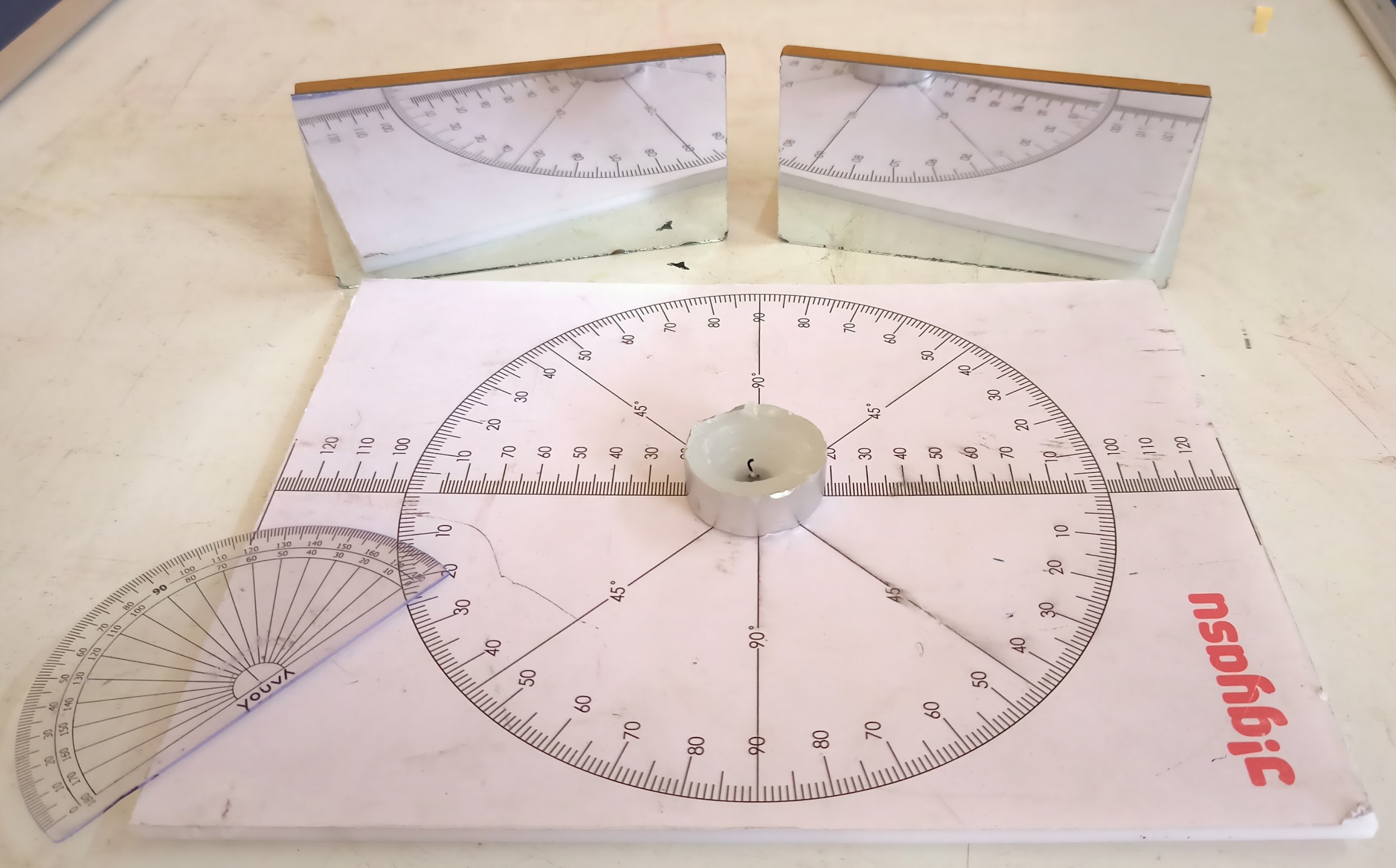 Multiple image formation in plane mirror